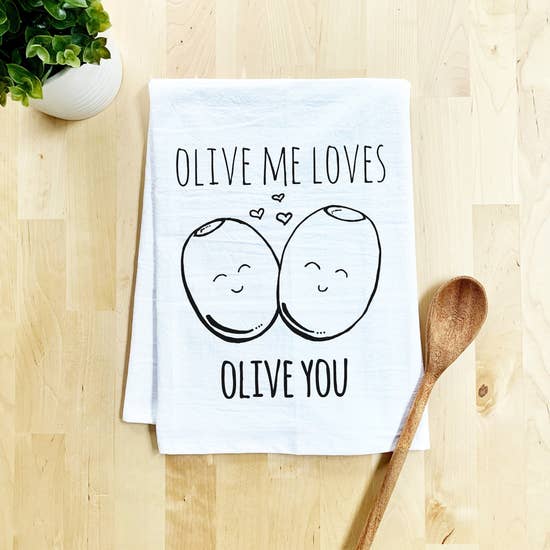 "Olive Me Loves Olive You" Hand Towel