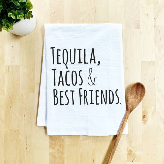 "Tequila, Tacos & Best Friends" Hand Towel